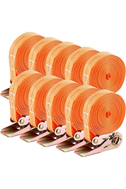 STARSTAR 10-pack of ratchet-type binding straps (no hooks), 6m x 25mm, Adjust...