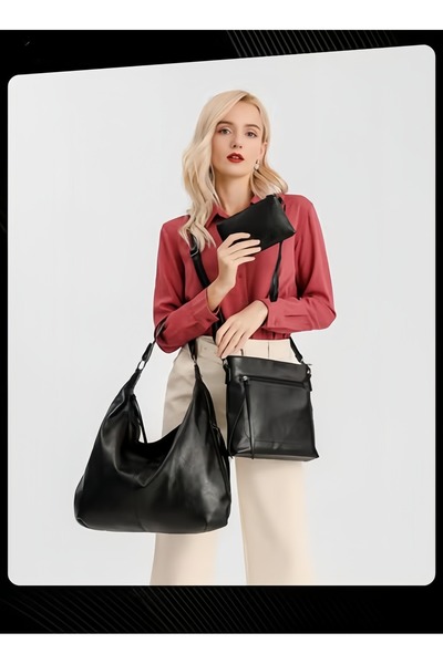 HALAMODO 3-piece New Fashion Women Handbag Large Capacity Commuting Shoulder ...