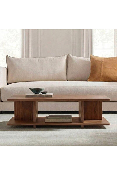 ibrahim suleiman al saqami Solid Light Brown Walnut Coffee Table & Center Tab...