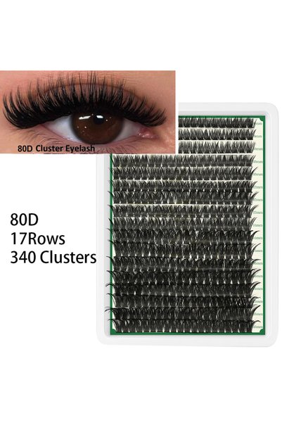 Choice4 80D 60D80D100D Thick False Eyelashes with Mixed Length, D Curl Cat-Ey...