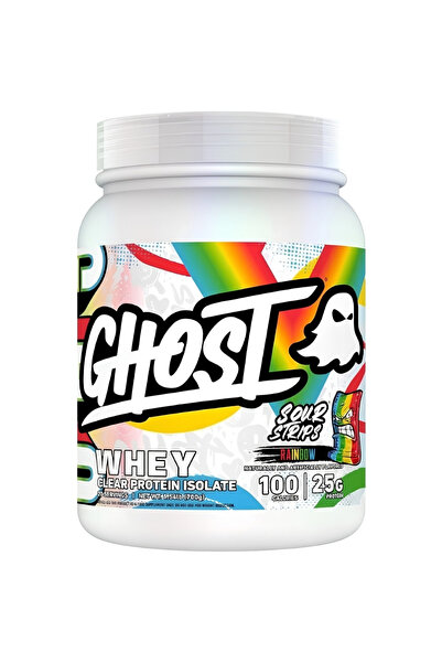 Ghost Just Whey Clear Protein Isolate, Sweet Sour Strips Rainbow Flavor - 640g
