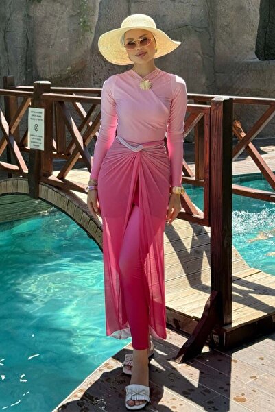 Şule Giyim Aqua 4-Piece Swimsuit Set Pink