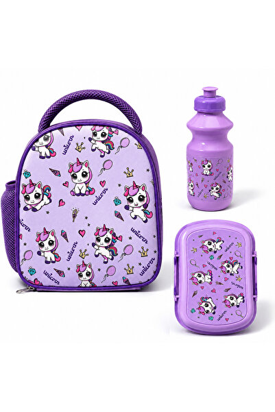 HI-FINE Kids Purple Unicorn Lunch Set,Insulated Lunch Bag + 500ml Leak‑Proof ...
