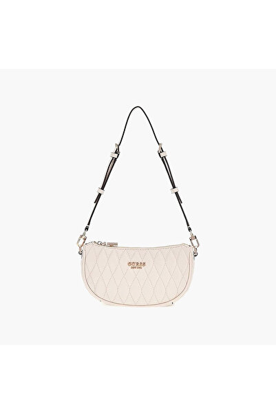 Guess Valla Diamond Quilted Shoulder Bag with Zipper Closure and Adjustable S...