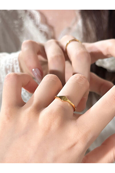 Take Two By Styli Gold-Tone Signet Ring