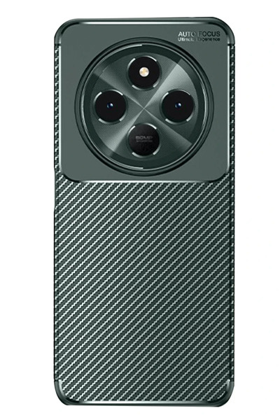 Generic Brand Xiaomi Redmi 14C Case Auto Focus Carbon Cover - Dark Green