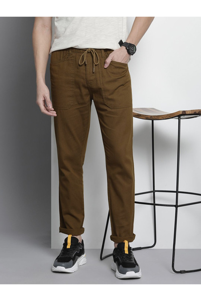 The Indian Garage Co By Styli Men Slim Fit Mid Rise Elasticated Pants