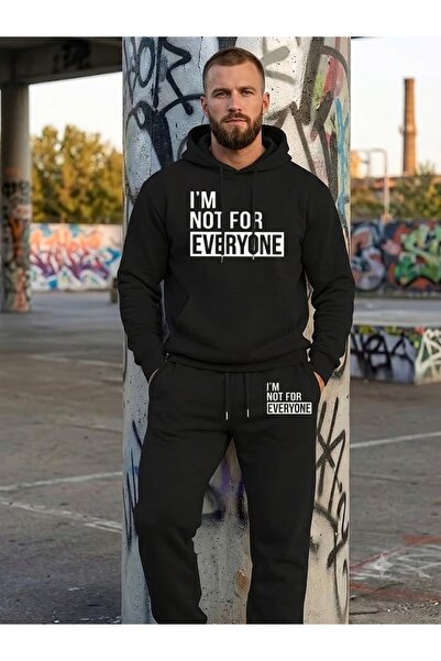 WOODROFFE Unisex I'M Not for Everyone Printed Oversize Hooded Tracksuit Set L...