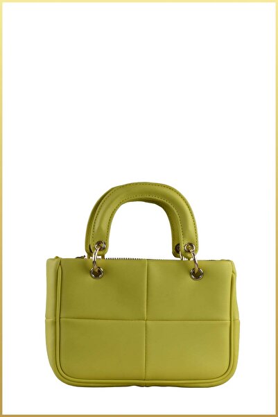 birizmoda Bloom Women's Quilted Hand and Shoulder Bag - Lemon Yellow