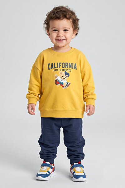 Dmb Skateboard Teddy Bear Printed 2-Piece Baby Boy Tracksuit Set