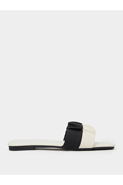 Take Two By Styli White Ruched Strap Sandals