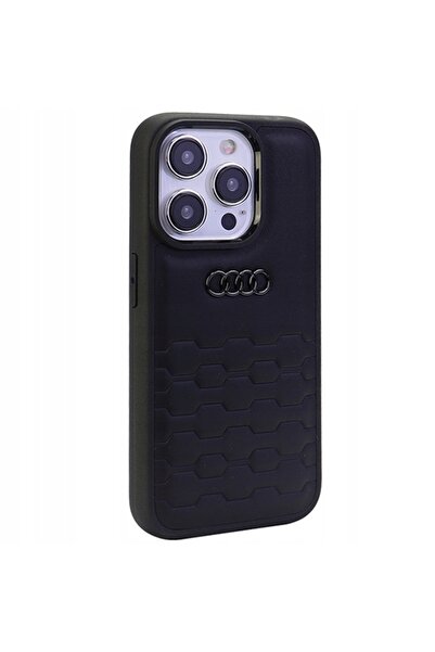 NO BRAND Audi GT Piele sintetică iPhone 15 Pro Max 6.7 " negru carcasă rigidă