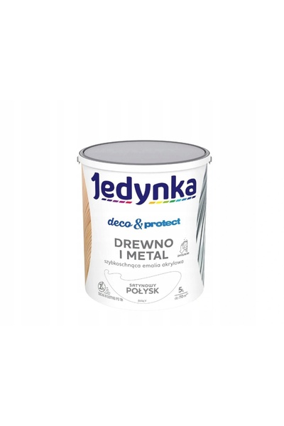 Jedynka Vopsea pentru lemn DECO PROTECT WOOD METALU Alb Satinat 5L