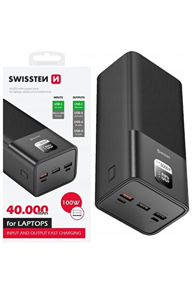 SWISSTEN Powerbank 40000 mAh pentru laptop și smartphone cu IC inteligent