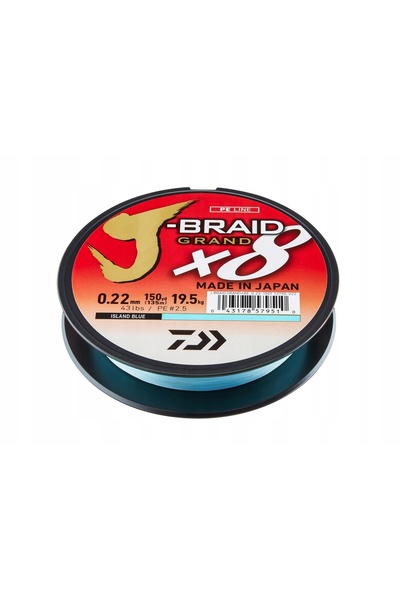 daiwa J-BRAID GRAND X8E 0,13mm 135m ALBASTRU