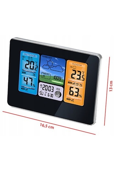 Greenbluespice Stație meteo wireless DCF GreenBlue GB526, Fazele lunii, Colorată