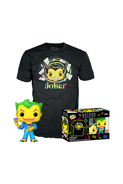 Funko POP! Tricou Batman Joker Glow 370 cu figurină + Tricou XL