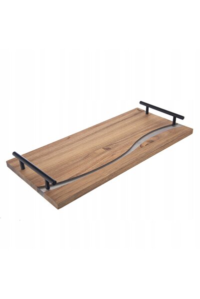 Orion Placă de servire TACA cu mânere metalice pentru tăiere și servire 42x20 cm