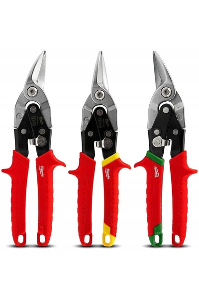 Milwaukee Foarfece pentru tăiat tablă metalică, set 3 bucăți 4932499020