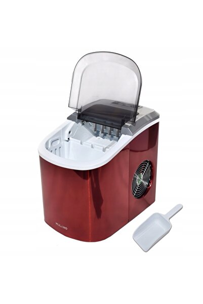 NO BRAND Aparat de făcut cuburi de gheață roșu, 15 kg/oră, pentru băuturi.