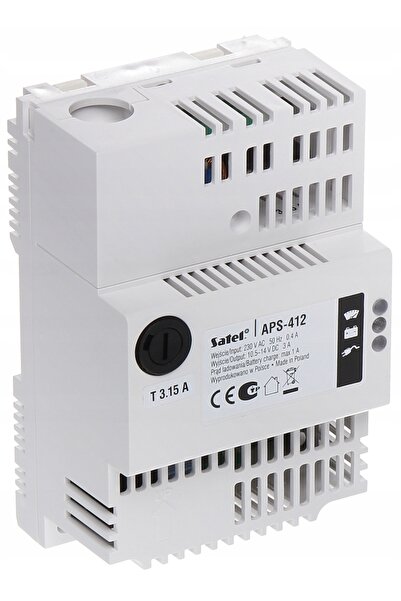 SATEL Sursă de alimentare bufferizată pentru șină DIN, 12V CC, 4A, 48W