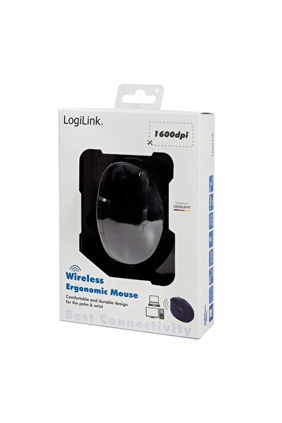 LogiLink Mouse optic ergonomic negru radio 2.4GHz 1600dpi