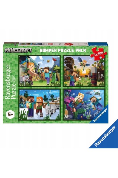 RAVENSBURGER Puzzle 4X100 Minecraft