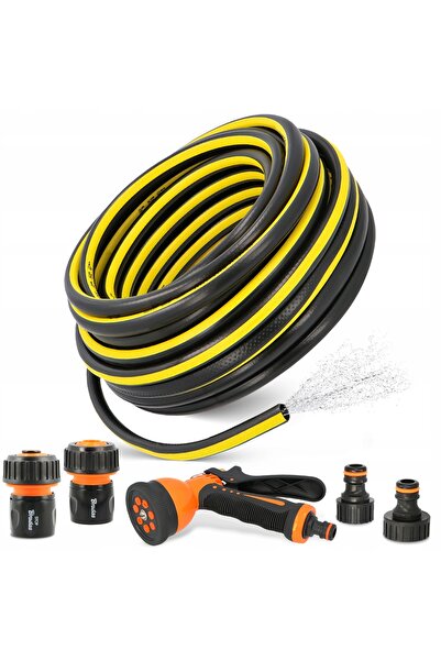 Bradas Furtun de grădină 3/4 retractabil flexibil 25 m SZLAUF 3-PLY pentru ud...