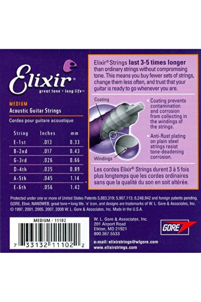 NO BRAND ELIXIR corzi pentru chitară acustică Nanoweb 13-56