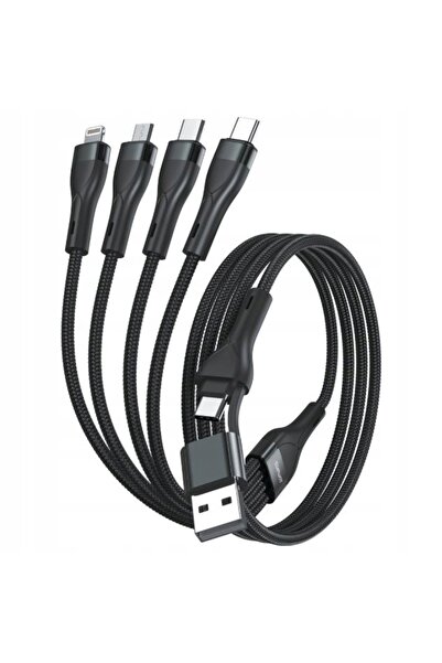 NO BRAND Cablu USB-C/USB-A 4smarts 4 în 1 1.2m negru