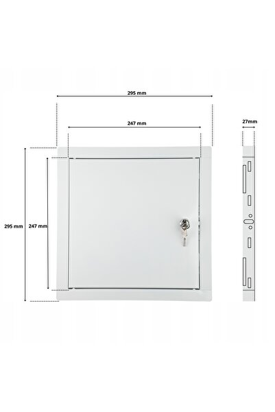 NO BRAND REVISION Placă de acoperire metalică pentru încuietoare 25x25 CM Albă