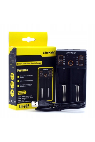 liitokala Lii-202 ÎNCĂRCĂTOR ACUMULATORI Li-Ion AAA 18650 + ADAPTOR