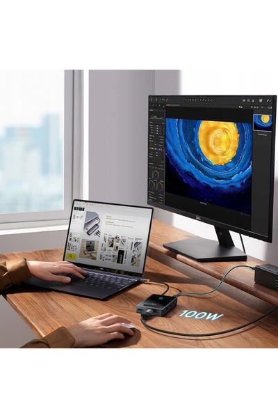 Baseus HUB USB-C 8W1 PIONEERJOY HDMI 4K@60HZ + HDMI 4K@30HZ + DISPLAYPORT