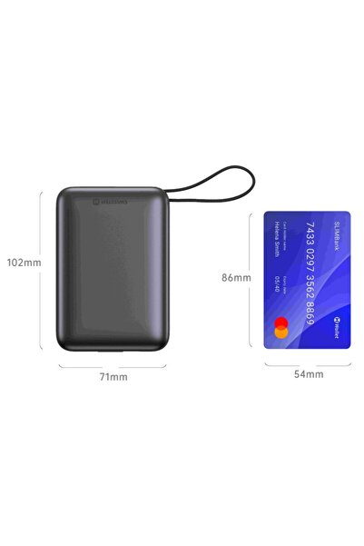 SWISSTEN Powerbank 20000 mAh USB-C USB-A Cablu USB-C + Lightning LCD