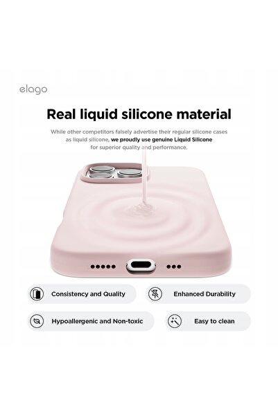 NO BRAND Husă pentru iPhone 16 Pro Max Elago din silicon cu MagSafe, roz deschis