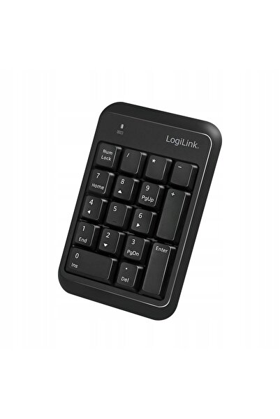 LogiLink Tastatură numerică Bluetooth fără fir, cu profil redus, neagră