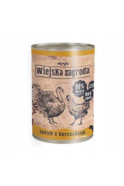 Wiejska Zagroda Hrană pentru pisici Curcan cu pui 36 x 400 g