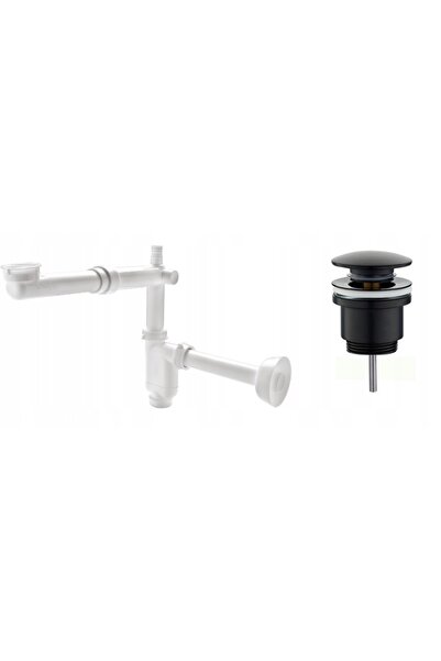 NO BRAND Robinet negru click-clack universal cu filet lung, de la exterior la...