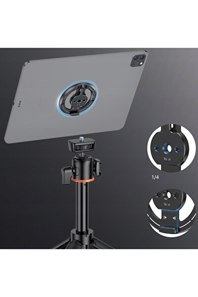 NO BRAND Suport magnetic cu filet de 1/4'' și placă magnetică pentru telefon,...