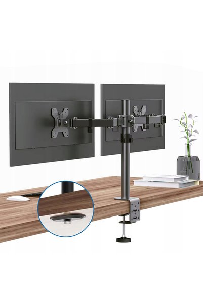 Mozos MS03 SUPORT DE BĂRĂ DE BIROU REGLABIL PENTRU MONITOARE DUBLU 17-32 INCHI