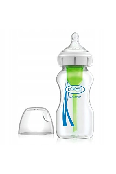 NO BRAND Biberon anti-colici din sticlă Dr. Brown's pentru hrănire Wide Optio...