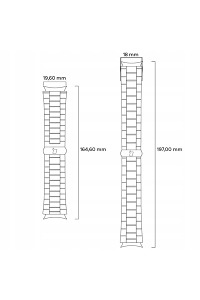 bizon Curea metalică Bison pentru smartwatch QuickFit 20mm