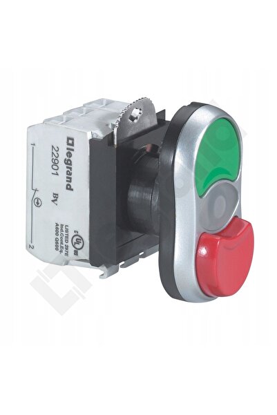 Legrand Comutator de control cu buton, 22mm, dublu I-0, 1NO1NC, montaj sub su...