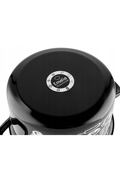 NO BRAND Pleszew Kitchen Negru 20cm 4.1L Oală emailată cu capac
