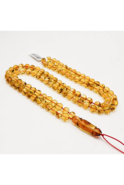 Generic Brand Natural Baltic Amber Hashari Rosary – 99 Beads 8-7.5mm Round Pr...