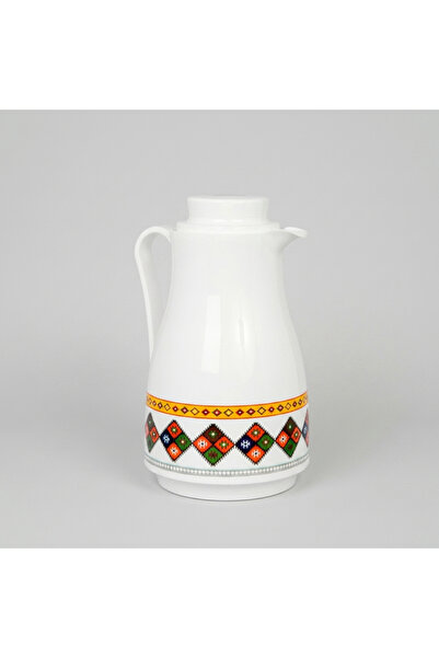 GENERAL Najdi Pattern Tea and Coffee Thermos, Traditional Design, White, 1 Li...