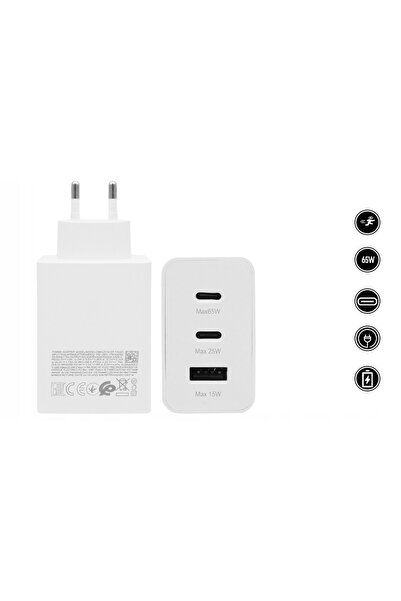 NO BRAND ÎNCĂRCĂTOR DE REȚEA RAPID, BLOC DE ALIMENTARE 3xUSB 65W TIP C PD QC ...