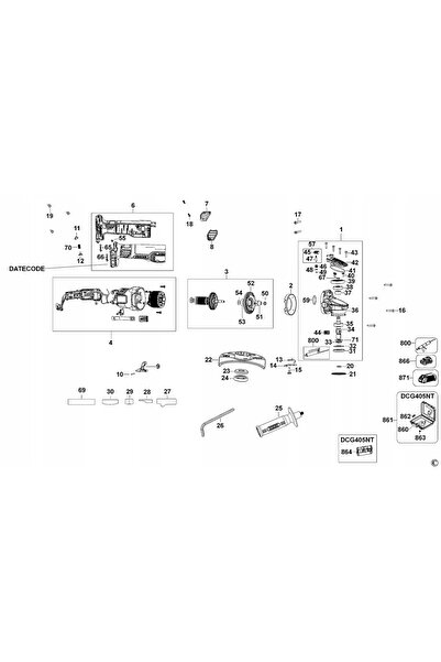Dewalt N505549 INSERT VALIZĂ PENTRU DCG405 DCG406