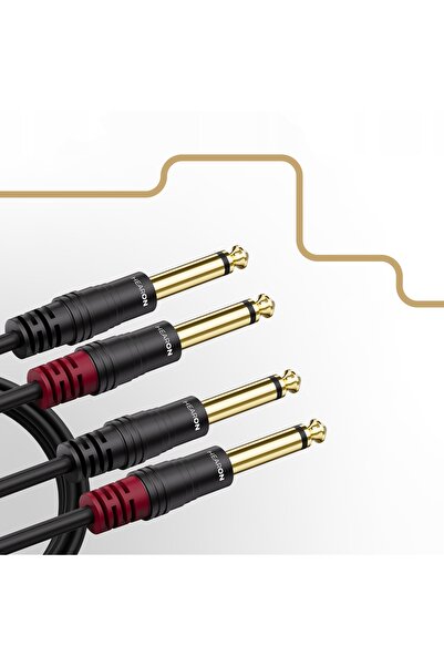 NO BRAND HEARON Cablu Audio 2x Jack TS 6,3mm - 2x Jack TS 6,3mm Mono 3m OFC