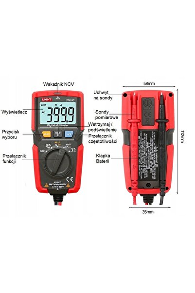 unı-t Voltmetru/Ampermetru AC/DC de buzunar UT125C